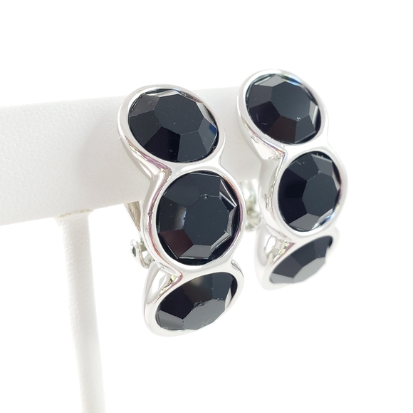 Swarovski Jewelry - RARE! Vintage Swarovski Earrings Black Crystals